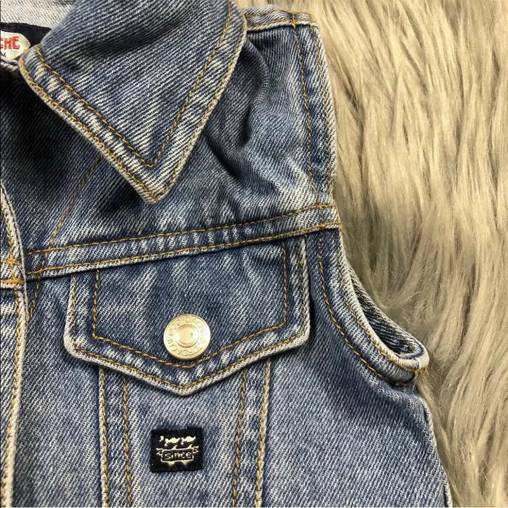 Vintage Toddler Jordache Denim Snap Up Vest